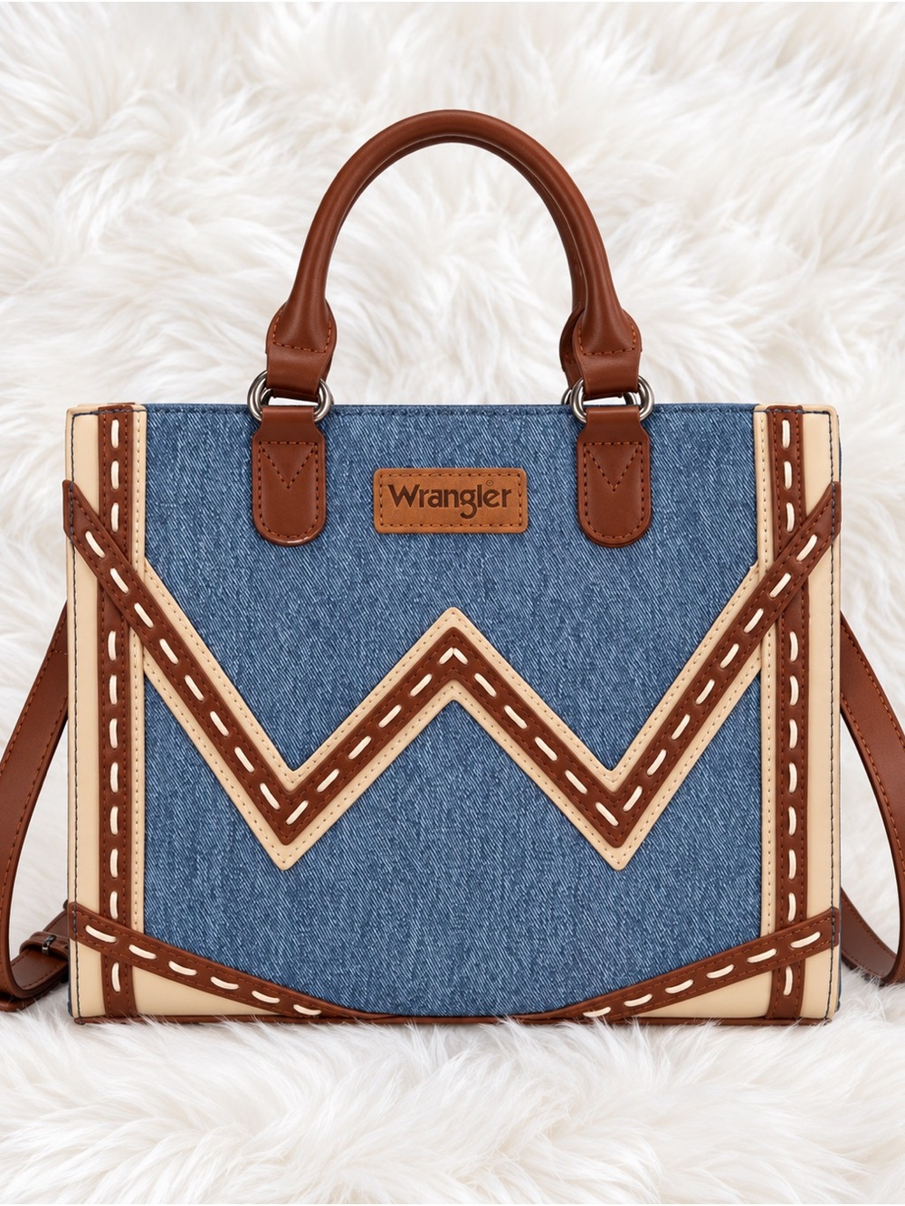 NWT Wrangler Denim Western Satchel Crossbody Bag